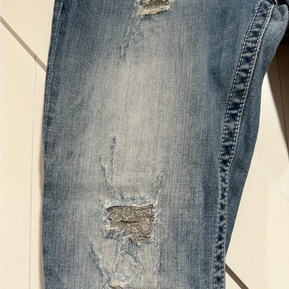 Miss Me Blue Boot Cut Jeans Distressed Style - Picture 3 of 8